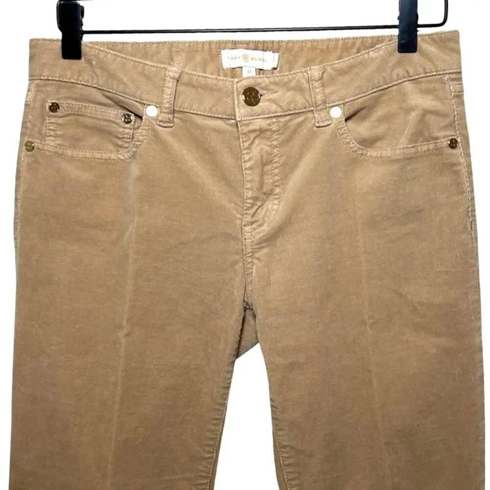 Tory Burch Women’s Slim Fit Corduroy Pants Tan Size 28
